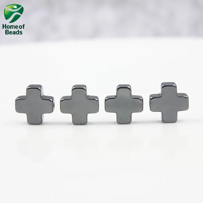 AAA Качество натуральный камень гематит свободные крест бусины черный 4 8 10 12 мм (20