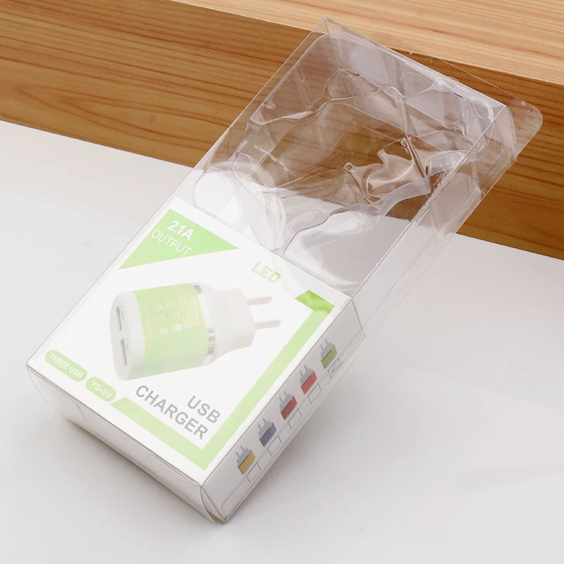 Ясно пустой ПВХ пластиковые коробки для Автомобильное зарядное устройство чехол