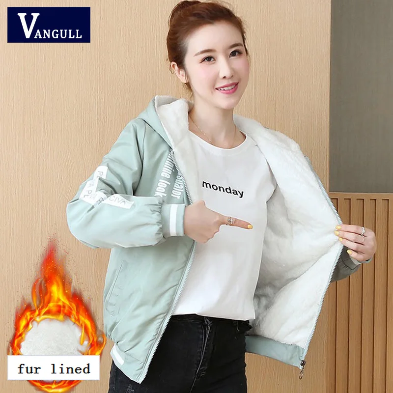 light green M Vangull, новинка, овечья шерсть, Женская парка, толстая, теплая, с капюшоном, куртка,, Зимняя мода, кашемировое пальто размера плюс, 3XL, с меховой подкладкой, верхняя одежда - Цвет: light green M