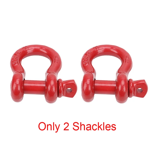 only 2 shackle 4x4 аксессуары 3,25 т буксировочная Скоба крюк с крышка изолятора для буксировки буксировочные ремонтные комплекты для Jeep/Truck внедорожные детали для буксировки - Название цвета: only 2 shackle
