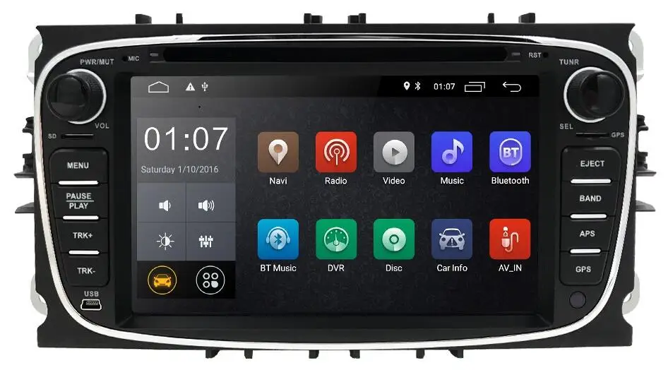 black Автомобильный монитор Android 9,0 автомобильный dvd-плеер 2 Din радио gps Navi для Ford Focus Mondeo Kuga C-MAX S-MAX Galaxy Аудио Стерео головное устройство - Цвет: black