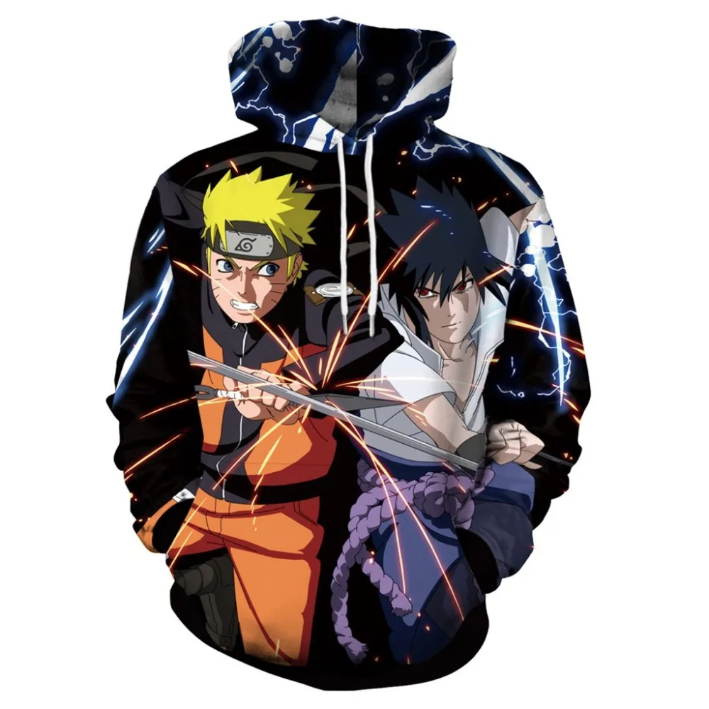 Autumn winter new anime character Naruto Sasuke 3D printing digital hooded sweater costume cosplay Uni | Тематическая одежда и