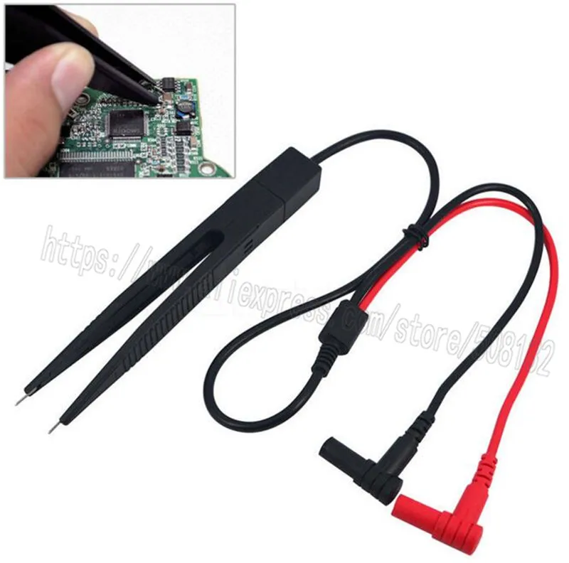 Пинцет для тестирования SMD провод с зажимом втулка вилкой типа банан 4 мм