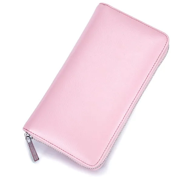 pink BRIGGS Женский Длинный кошелек из натуральной кожи, Женский кошелек, монета, кредитный держатель для карт, бизнес, путешествия, женский клатч, стандартные кошельки - Цвет: pink