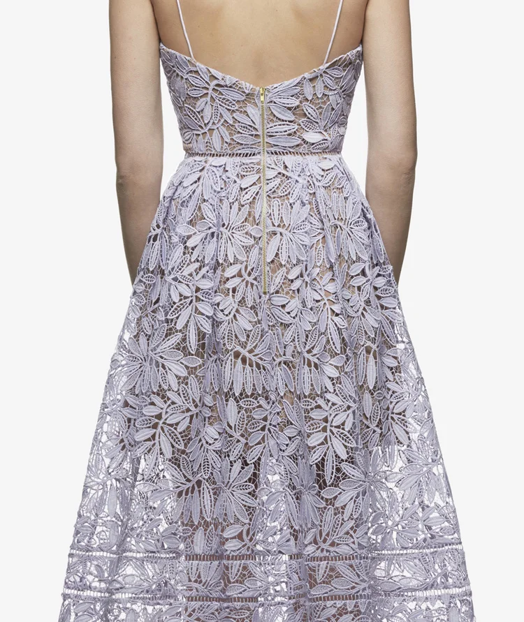 Платье кружевное вязаное крючком с V-образным вырезом | Женская одежда