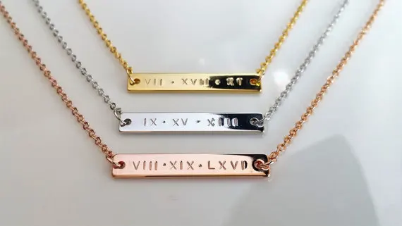 Женское ожерелье из серебра 925 пробы на заказ|bar necklace|silver bar necklaceinitial necklace |