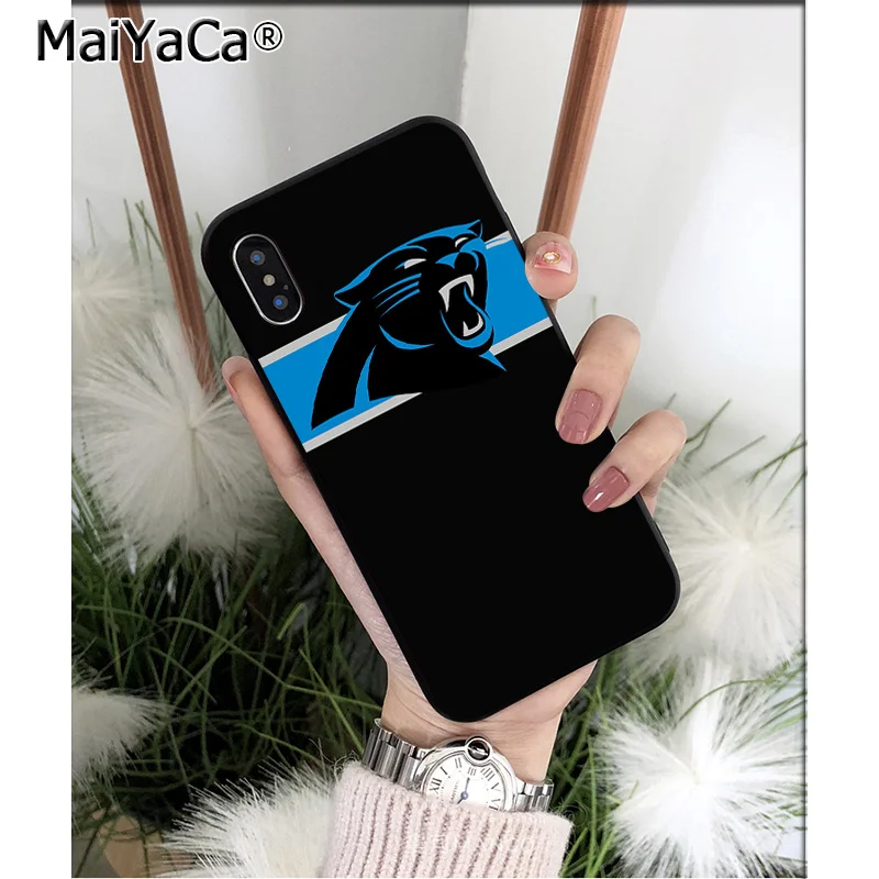 A6 MaiYaCa Carolina Panthers TPU Soft Silicone Phone Case for iPhone X XS MAX 6 6S 7 7plus 8 8Plus 5 5S XR - Цвет: A6