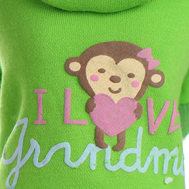 Свитер с рисунком обезьяны собаки толстовки капюшоном и шапкой толстые пальто