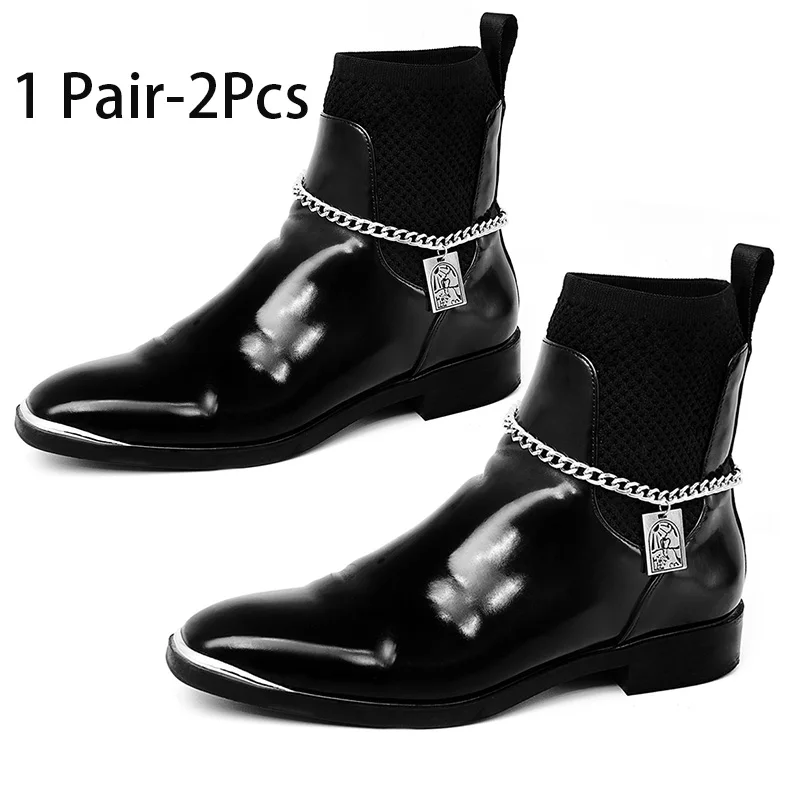 1 Pair Silver SHIXIN талисманы РУНИЧЕСКАЯ подвеска обувная Цепочка ножной браслет для женщин современные сандалии обувь на высоком каблуке аксессуары украшения ювелирные изделия подарок - Окраска металла: 1 Pair Silver