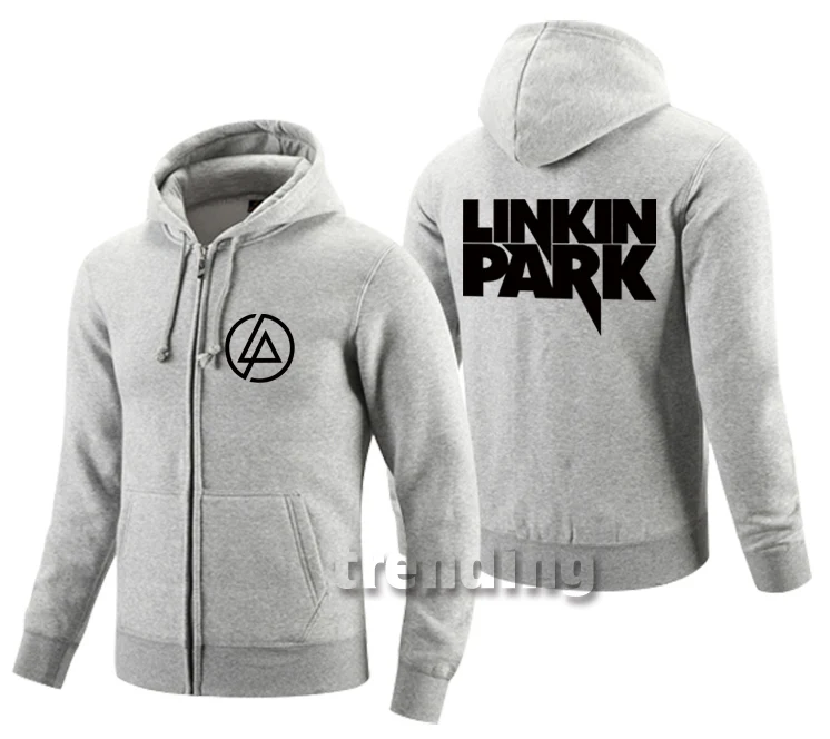 Новые модные европейские размеры тонкие весенние мужские толстовки wo мужские linkin park Рок Группа Толстовка куртка на молнии Топы с капюшоном