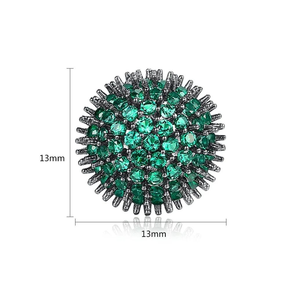 Серьги-гвоздики SINZRY новой моды в форме ежа с кубическим цирконием, черной гальваникой и круглой милой формы для женщин.