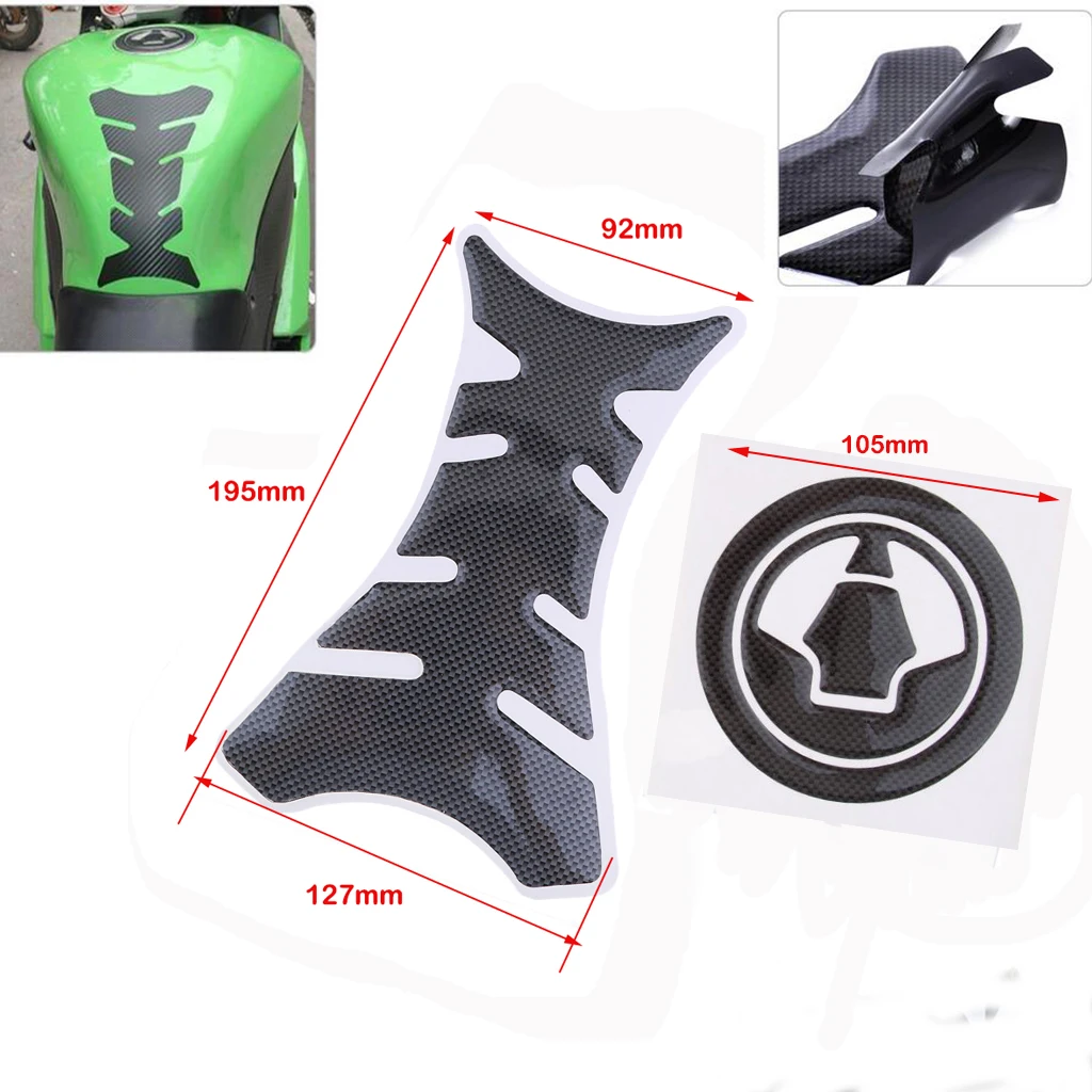 

1 Set Motorcycle Vehicle Gas Fuel Tank With Gas Cap Cover Pad Stickers Non-slip Decals For Yamaha R6 R1 FZ-1 FJR1300 Etc