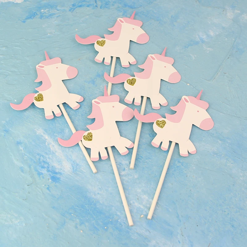 120 шт. милый Радужный Единорог кекс обертки для пирожных топперы нулевой День