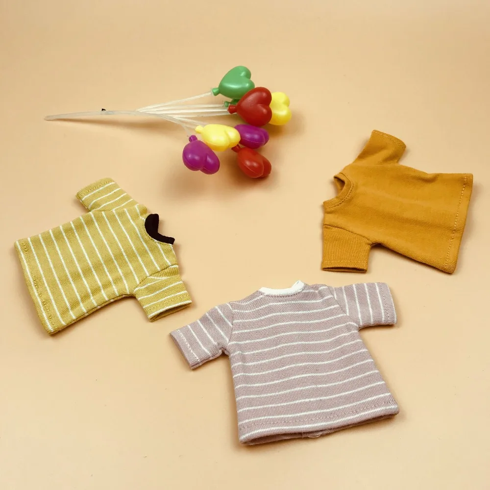 1 шт. новые куклы Blyth милая короткая футболка в полоску Однотонная для кукол blyth licca