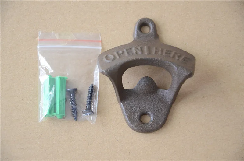 Винтажный стиль чугунный настенный Открыватель для бутылок инструменты пива и