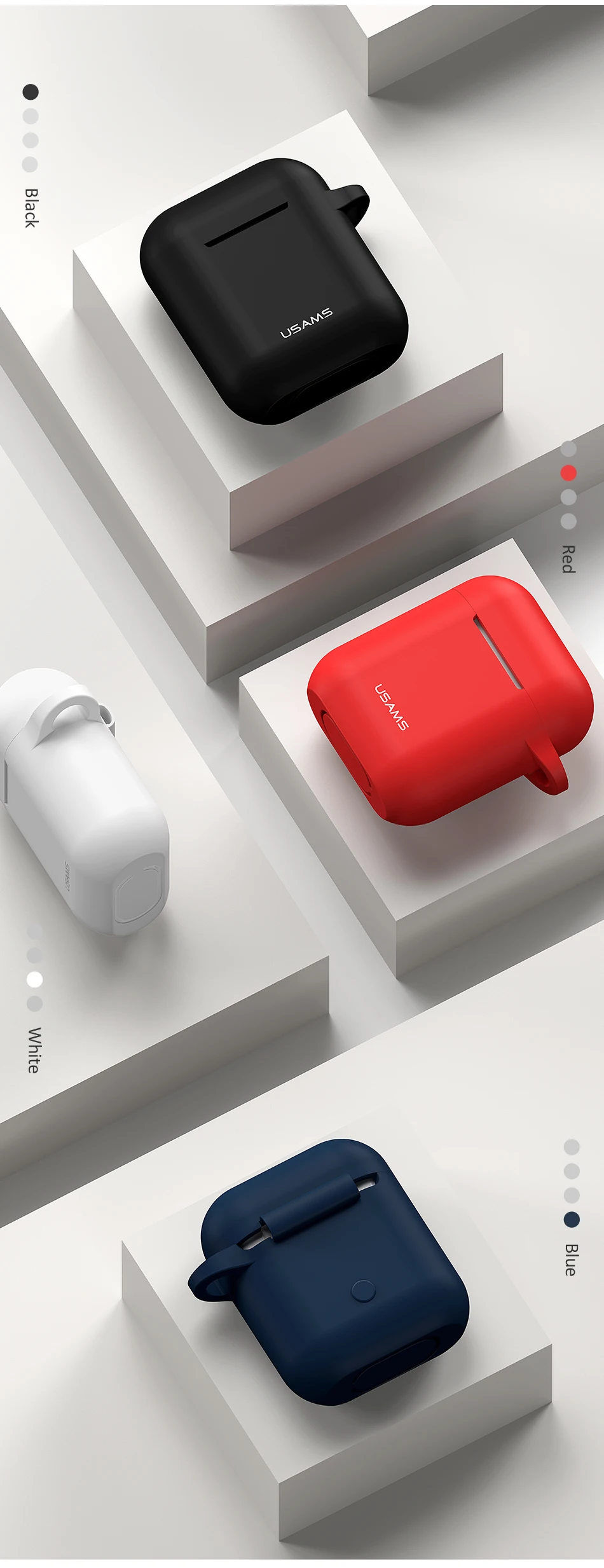 USAMS светящийся защитный чехол для наушников для AirPods чехол для наушников чехол для Apple беспроводные Bluetooth наушники Airpod чехол