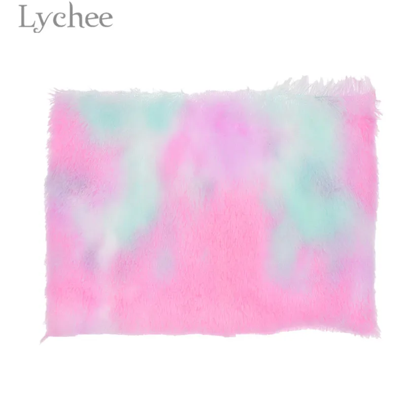 Радужная меховая ткань Lychee Life Размер A4 21x29 см|Синтетическая кожа| |