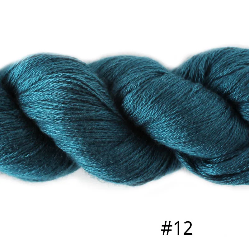 12 Forrest Green 1*55 г Хэнк шелковистая кашемировая пальчиковая ткацкая пряжа качество и мягкость ручного вязания пряжа для шарфов и одежды - Цвет: 12 Forrest Green
