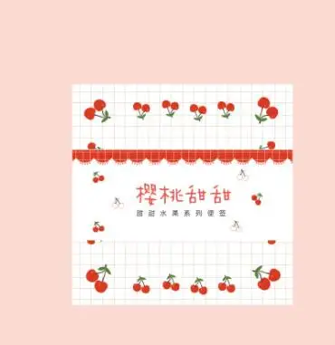 Cherry 30 листов/Набор Kawaii клубника вишня ананас блокнот для заметок сообщение маркер бумага Noepad школы студентов офисные канцелярские принадлежности - Цвет: Cherry