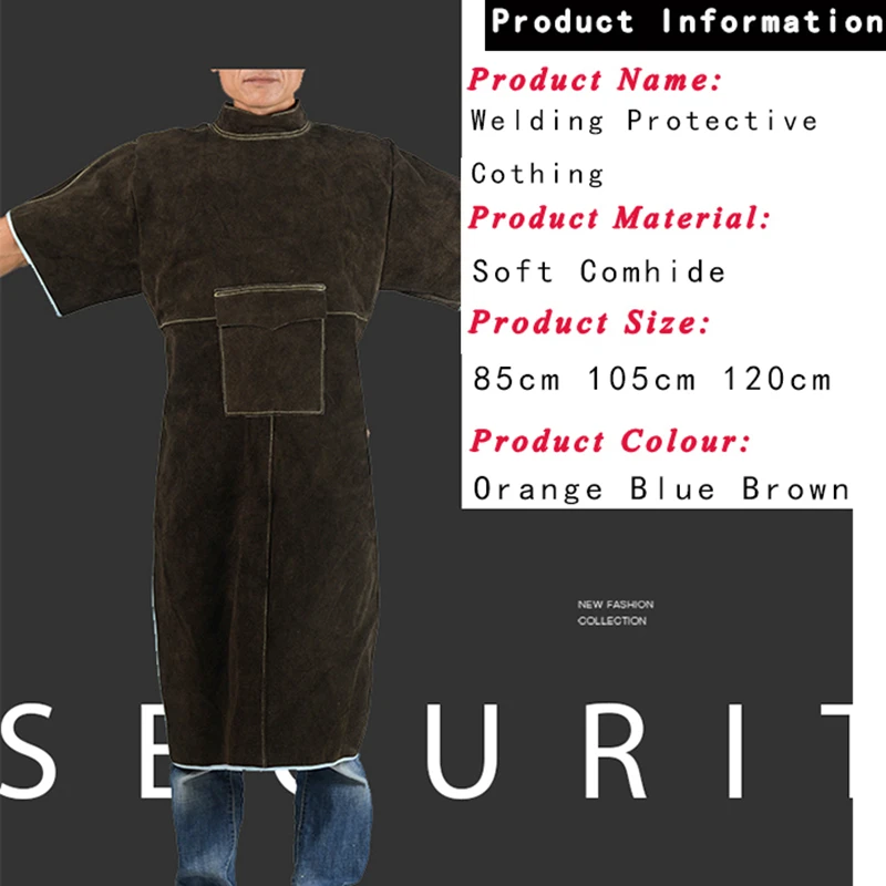 Яловая кожа сварочная куртка сверхмощная одежда износостойкая анти ожогов