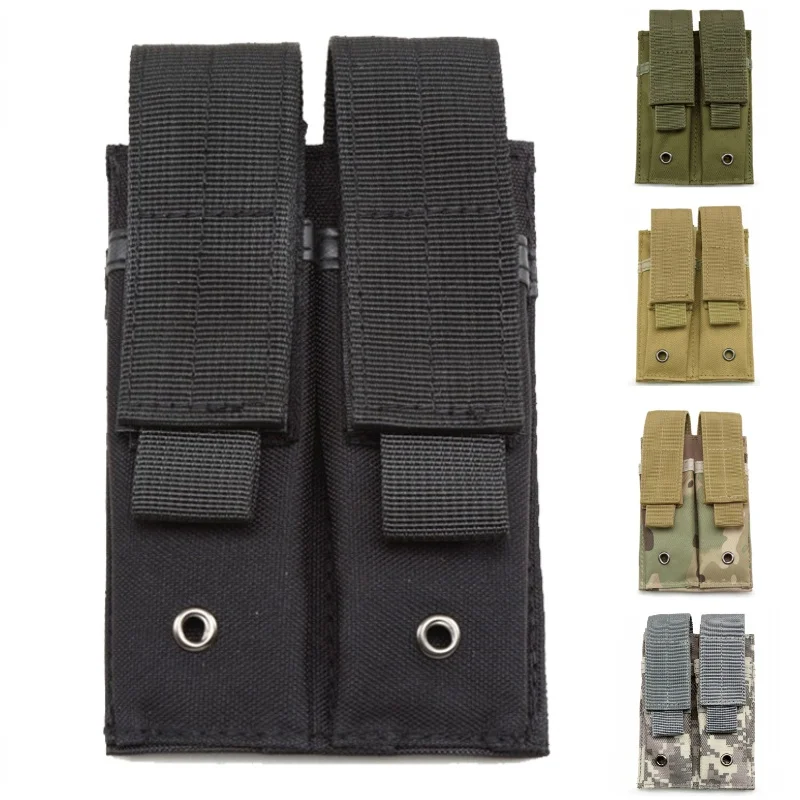 

Airsoft Tactical Double Magazine Pouch 9MM Molle Clip Holster Military Paintball Hunting Mag Holder Bag