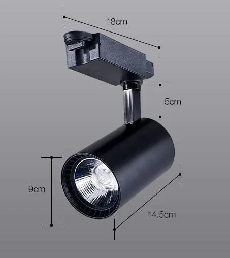 Лидер продаж алюминиевый светодиодный Трековый светильник COB 20 Вт 30 черный