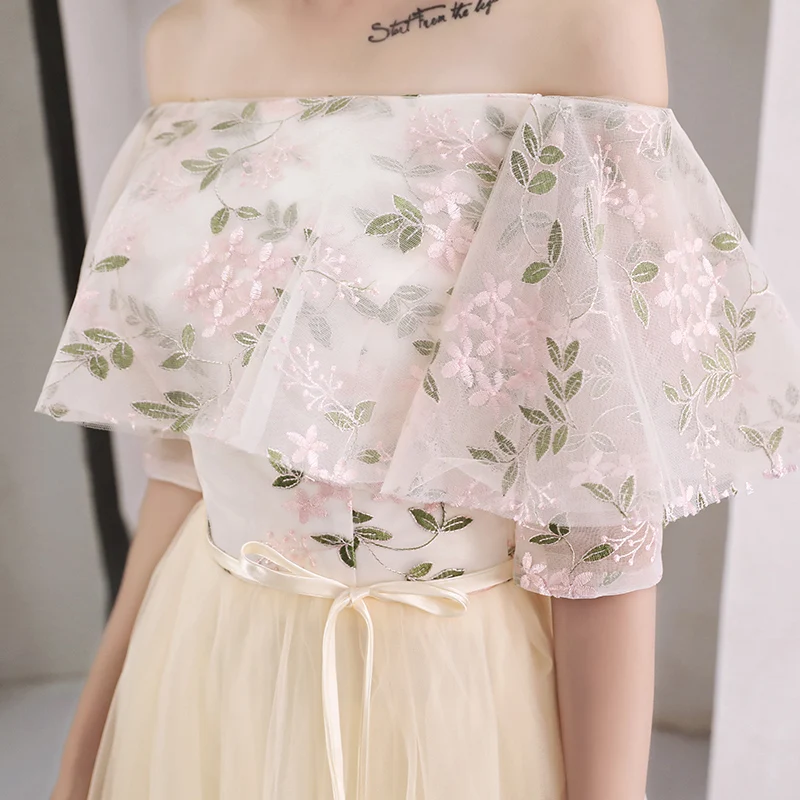 2018new stock plus size women pregnant wedding party Bridesmaid Dresses flower sexy romantic A line Champagne dresses abe186 | Свадьбы и