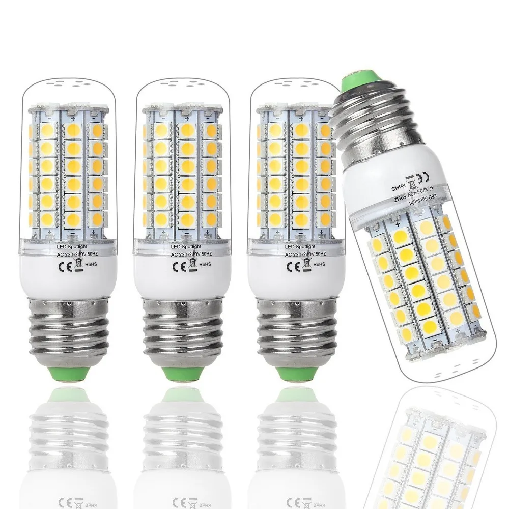 Горячая Распродажа! Светодиодная лампа кукуруза 4XE27 69 led s SMD 5050 теплый белый/белый