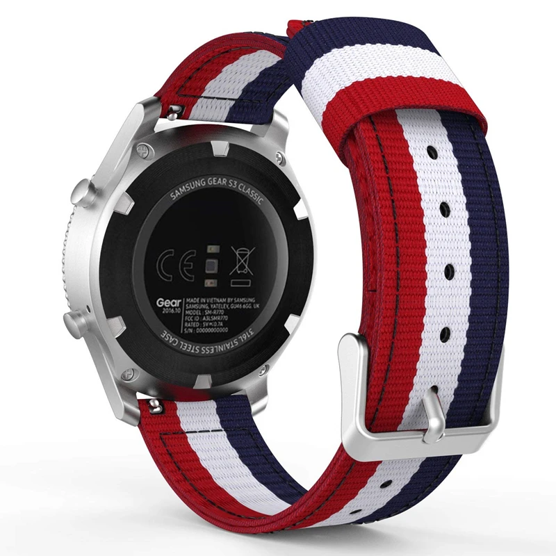 Для девочек; мини-юбка для Galaxy Watch 46mm/Шестерни S3 нейлон 22 мм регулируемый ремешок сменный ремешок для спортивных часов для samsung Шестерни S3 классический Frontier