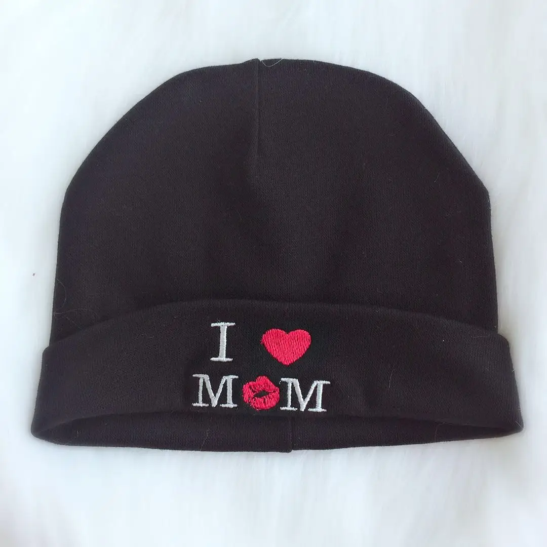 Baby Hat Newborn infant Cotton Skullies I Love mama Caps Hats For Girl boy Knitted Beanies Cap gorro 6 to 12 months | Детская одежда и