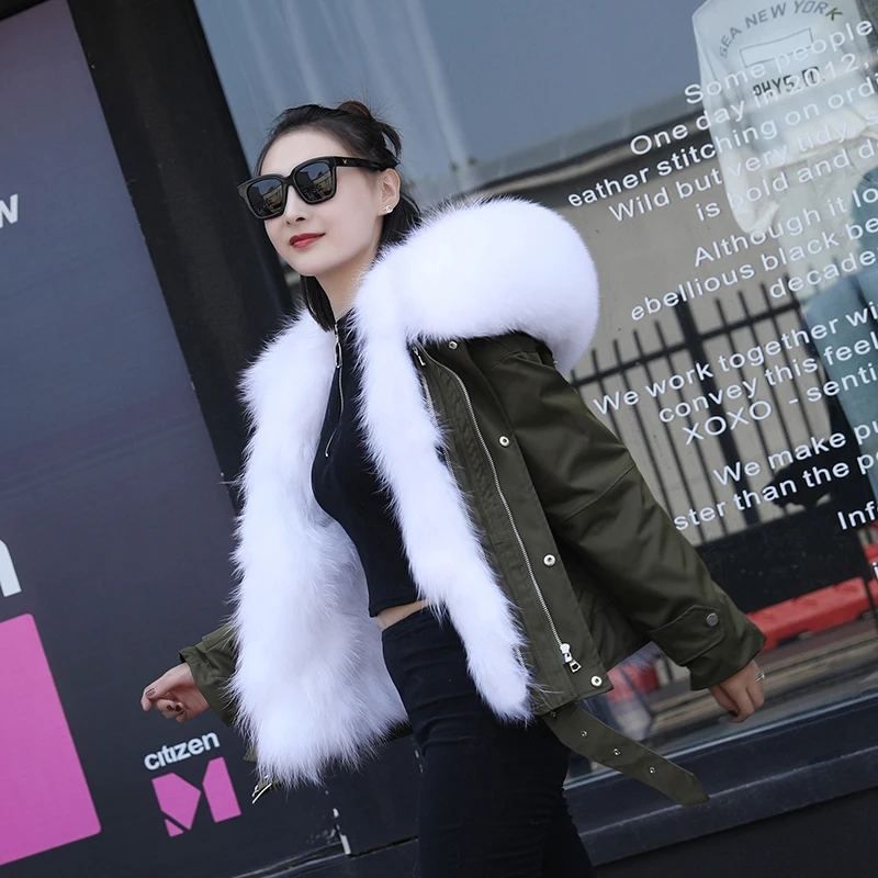 2018 женские зимние пальто настоящий пуховик с мехом лисы енота мех Парка женская