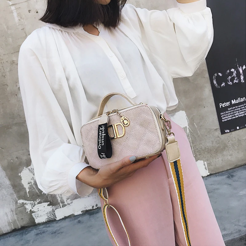 Маленькая сумка-мессенджер 2019 коробка с широким ремешком сумочки сумки через