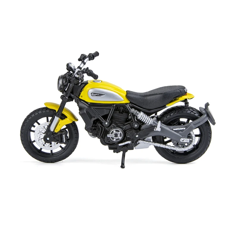 Модели мотоциклов Maisto 1:18 Ducati Scrambler желтая литая миниатюрная гоночная игрушка для