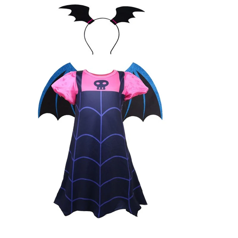 2pcs51210 Платье для маленьких девочек Vampirina vestidos, Рождественский костюм принцессы для детей, детская одежда, детские маскарадные платья Маленькая девочка на Хэллоуин - Цвет: 2pcs51210