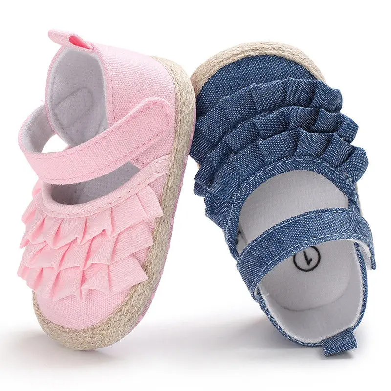 Туфли для новорожденных 0 18 месяцев мягкая подошва пинетки с оборками