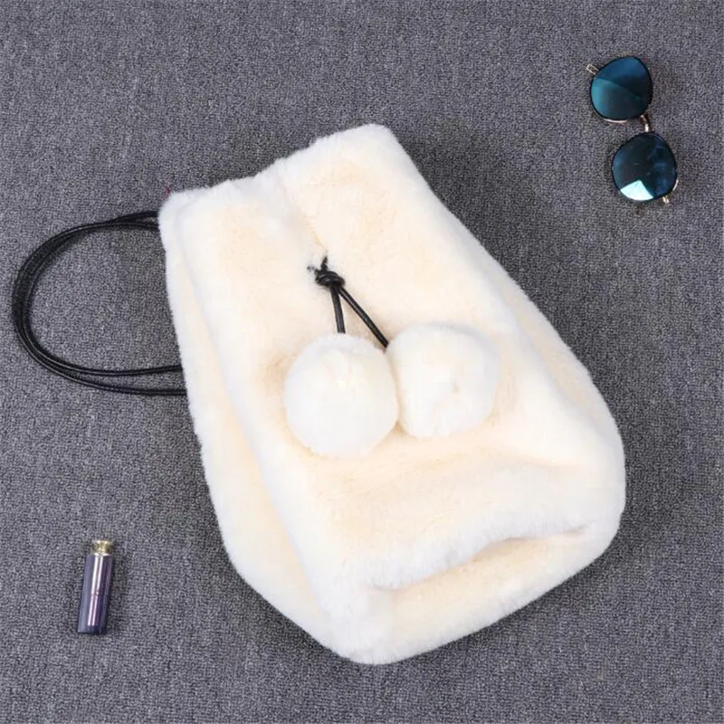 Для женщин рюкзак зимние сапоги на искусственном кроличьем меху с травой в форме