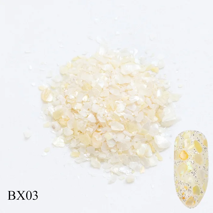BX03 12 видов цветов 3D с голографическим блеском пудра для дизайна ногтей хлопья неровные блестки сломанные мраморные оболочки Дизайн Маникюр пайетки пигмент LABX01-12 - Цвет: BX03