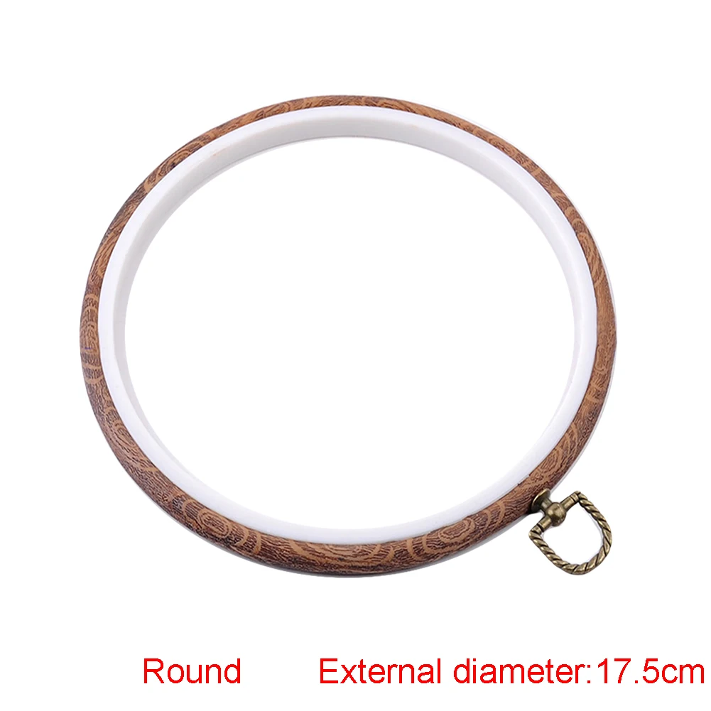 round 17.5cm Круглые/овальные/прямоугольные/Восьмиугольные многотипные кольца для вышивания, фоторамка для вышивания крестиком, круглые кольца, набор для шитья, рамки, инструменты для рукоделия - Цвет: round 17.5cm