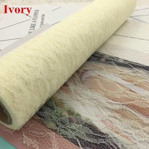 IVORY 15 см 30 см кружева тюль рулон сетки стол центральный Свадебный день рождения стол центральный бегун DIY пачка юбка стул створки 10 лет - Цвет: IVORY