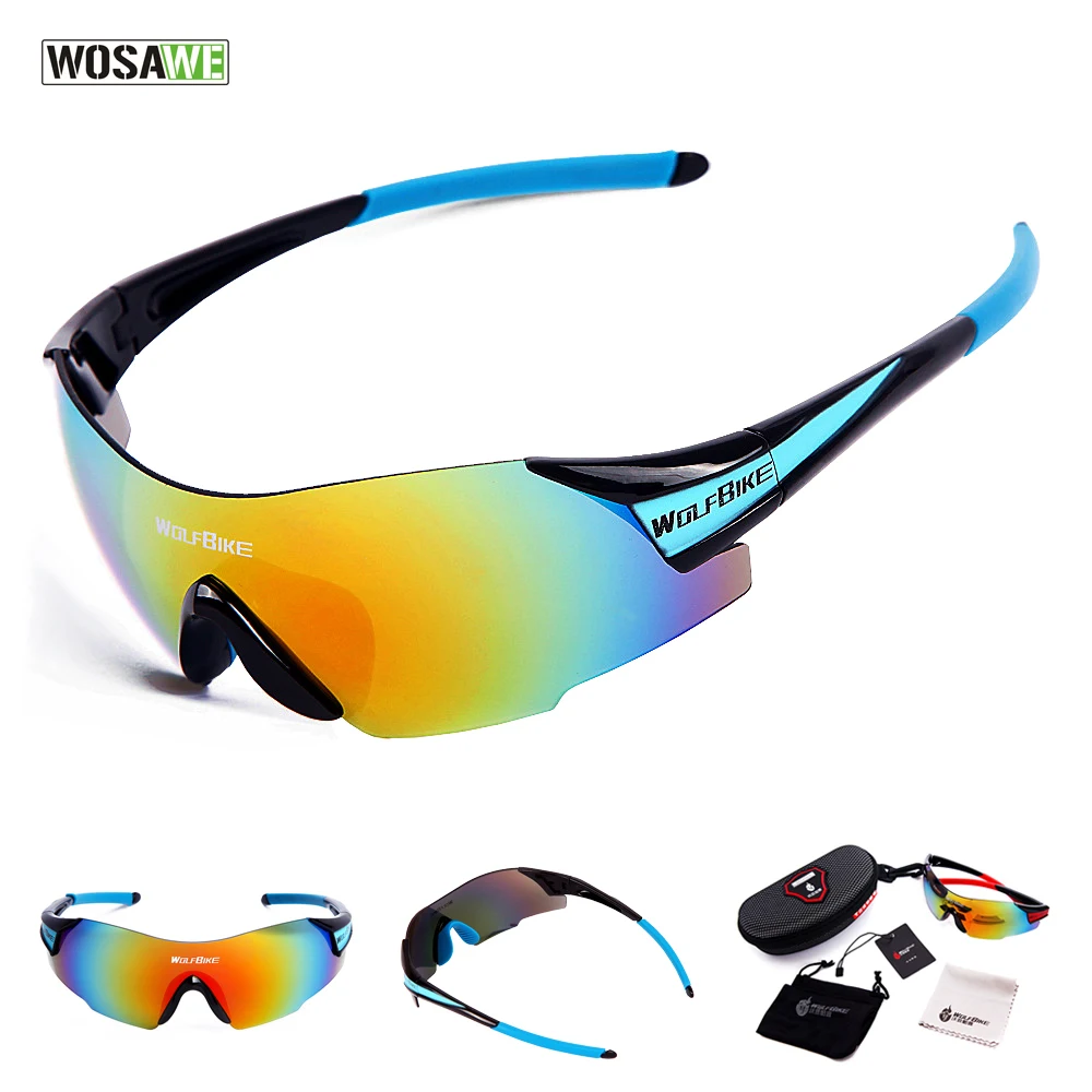 WOSAWE UV400 Cycling Glasses Outdoor Sports Bicycle Bike Sunglasses Men Women gafas bicicleta MTB Goggles Eyewear 1 LENS | Спорт и