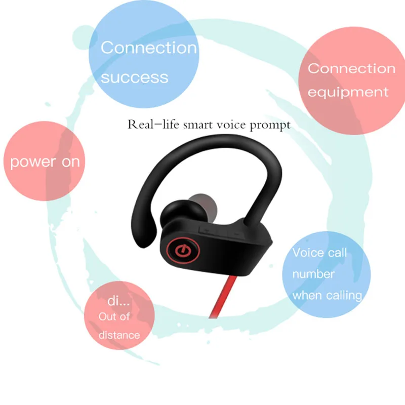 Музыкальные беспроводные Bluetooth наушники супер бас беспроводная Спортивная