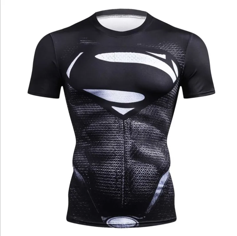 Супергерой BJJ Мужская Муай Тай Мститель печатная Рашгард ММА боксерская футболка