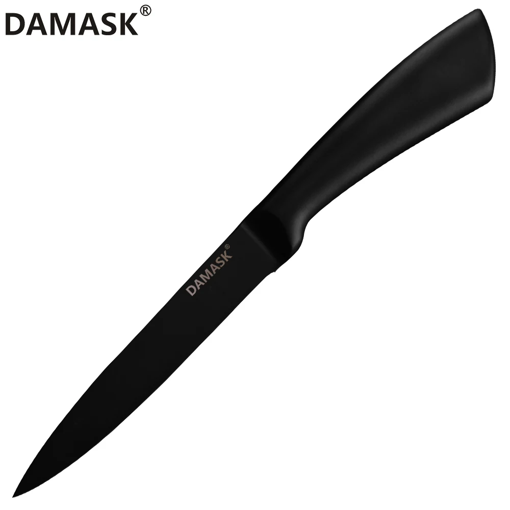 5 inch utility Дамасский черный дизайн набор кухонных ножей японский нож шеф-повара слайсер Santoku нож для очистки овощей 3Cr13mov острое лезвие - Цвет: 5 inch utility