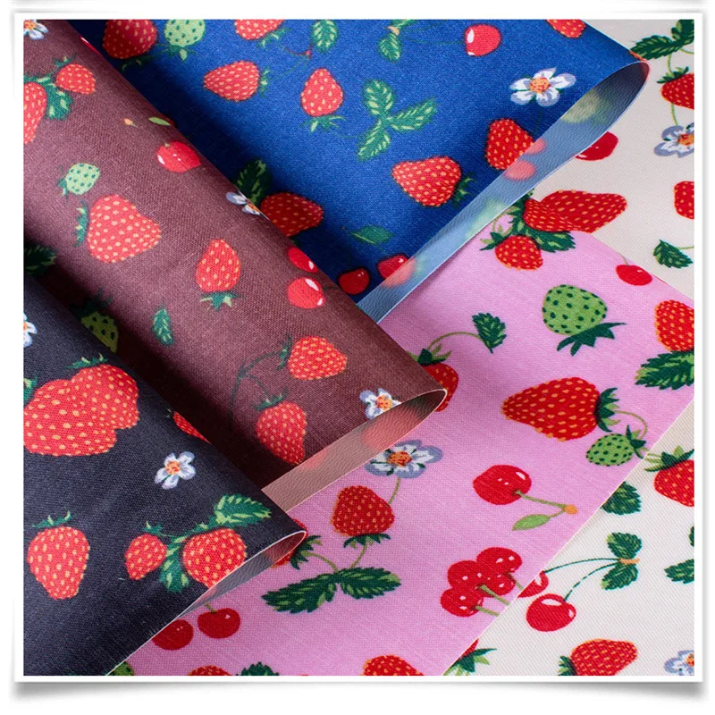 A4 Strawberry Pattern Leather Fabric Colorful Modern Home Garment Textile Sewing Accessories Wholesales Drop Shipping | Дом и сад
