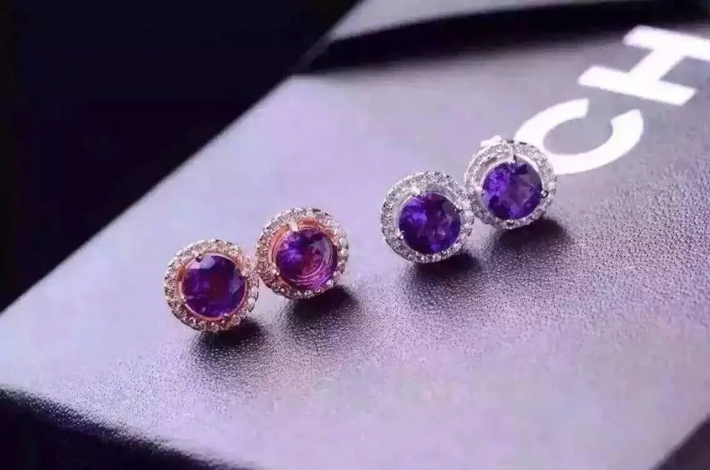 Женские серьги из серебра 925 пробы с натуральным кристаллом | Украшения и