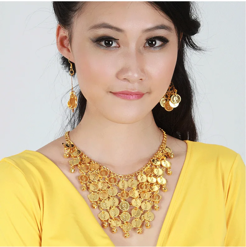 

Bollywood Jewelry for Dance Necklace and Earrings Indian Jewelry Accessories