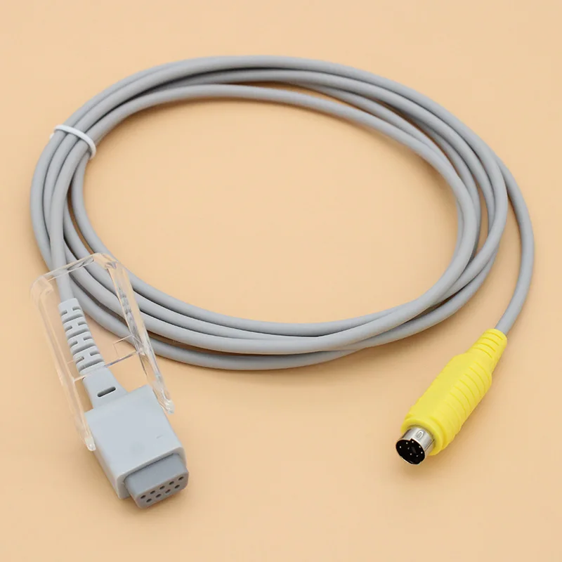 Compatible MEK MP700 MP800 SpO2 sensor adapter extension cable 7P yellow plug to DB 9P F for Nellcor probe |