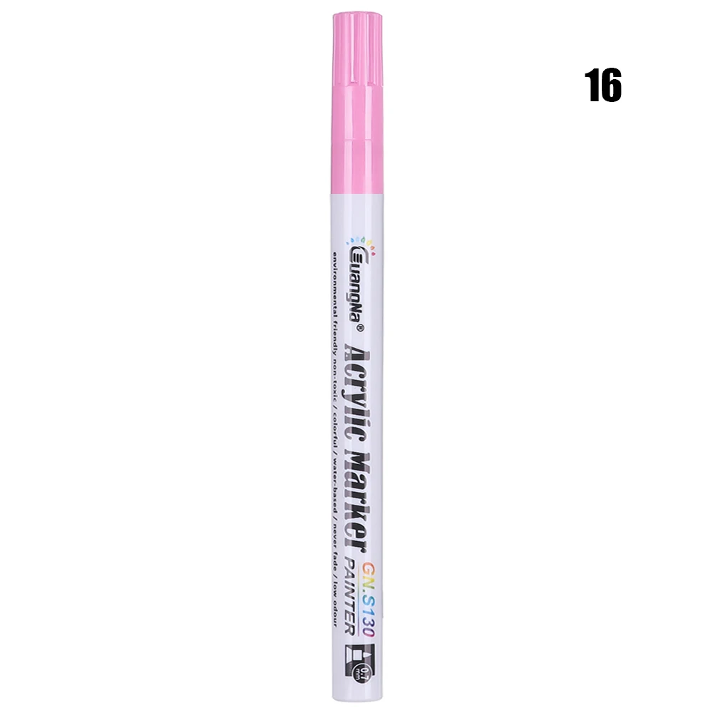 16 18 Color Metallic Micron Pen Detailed Marking Color Metal Marker For Album Black Paper Drawing School Art Supplies Paint Pens - Цвет: 16