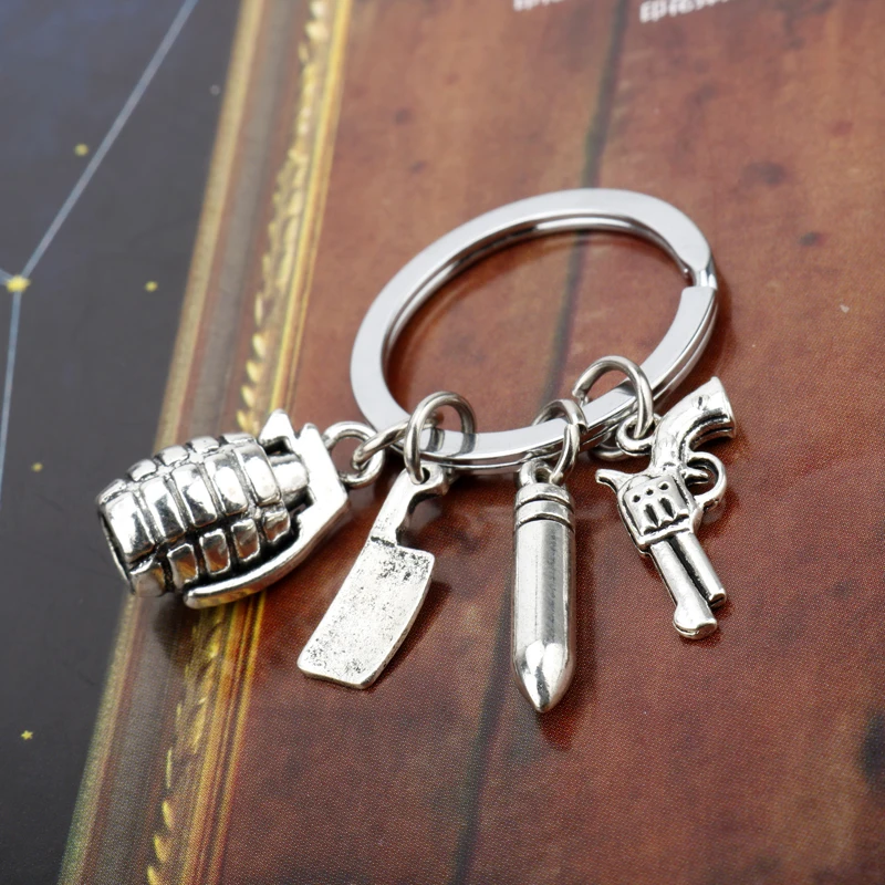 

The Walking Deads Key Chain Bullet Pistol Bomb Knife Alloy Keychain Accessories Pendant Key Ring Charms Keychains for Ladies