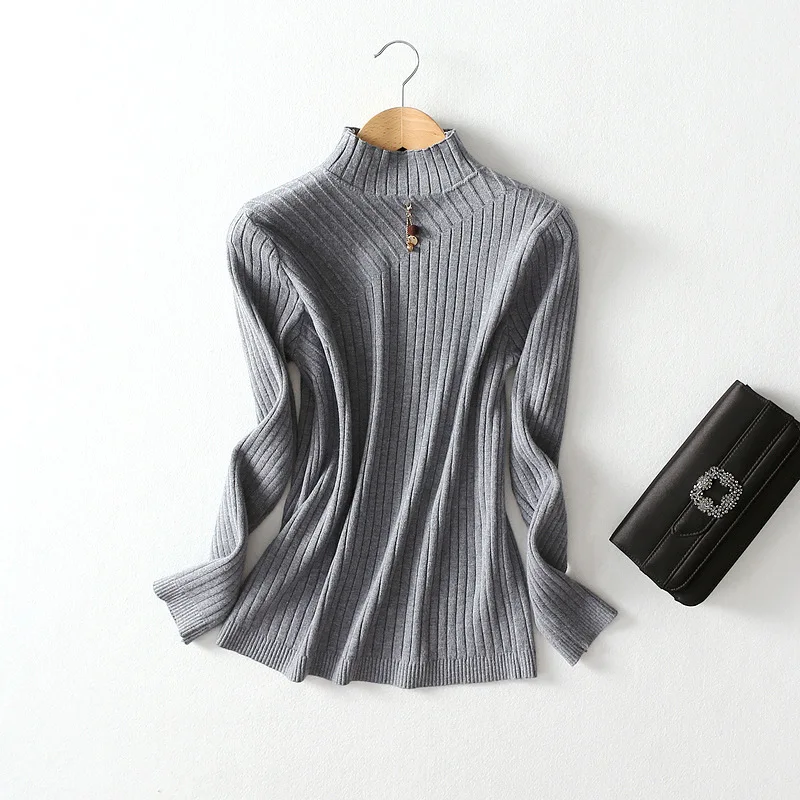 Turtleneck Sweater 2018 Autumn Winter Women Fashion Tops Solid Slim Elasticity Pullovers Long Sleeve Jumper Pull Femme Clothing | Женская